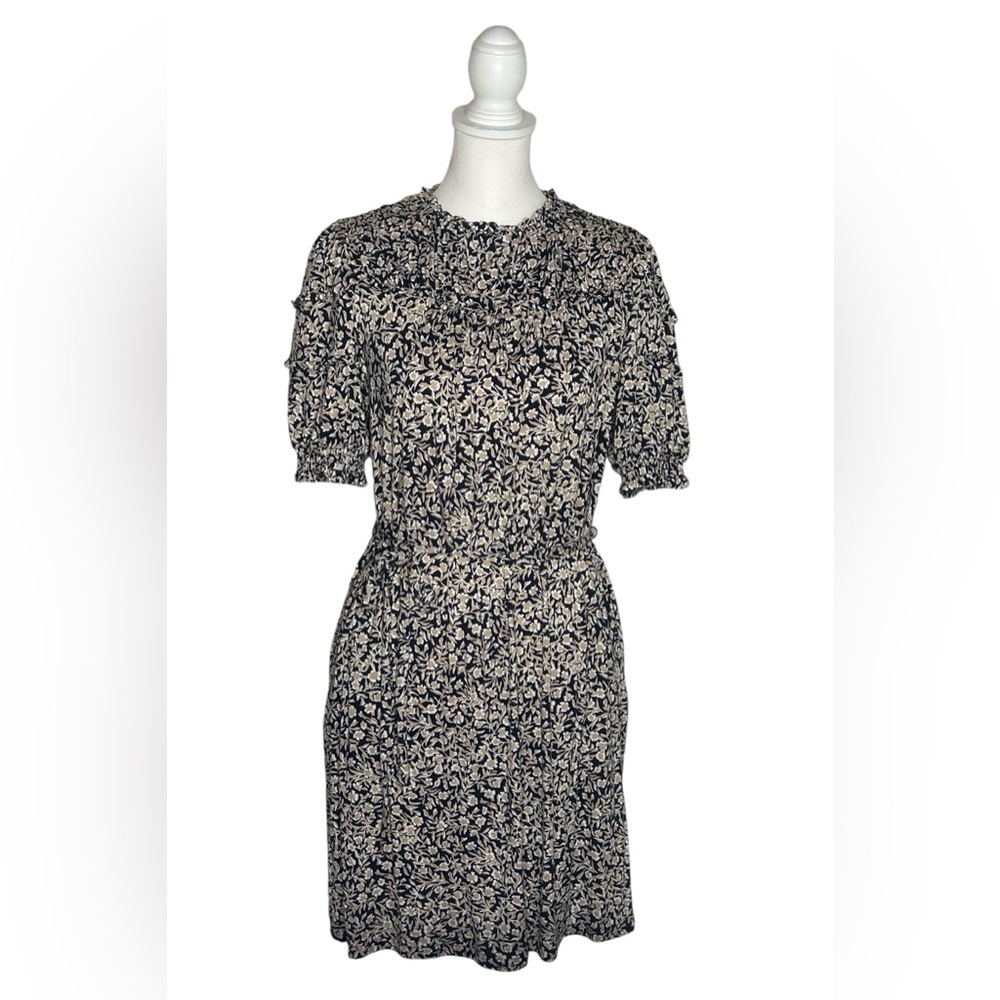 Boden Yoke Detail Size 8R Belted Waist Midi Dress w/ Pockets EUC Cottagecore